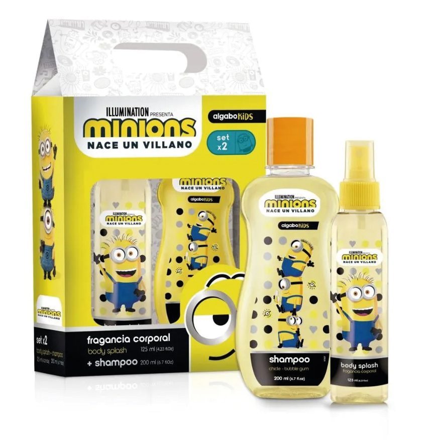 ALGABO ESTUCHE MINION SET BODY SPLASH Y SHAMPOO